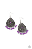 Blossoming Teardrops - Purple - Bead - Earrings - Paparazzi Accessories