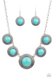 Circle The Wagons - Blue - Turquoise - Necklace - Paparazzi Accessories