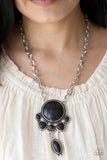 Geographically Gorgeous - Eco-Friendly Fashionista - Black Stone - Necklace And Bracelet Set - Paparazzi Accessories