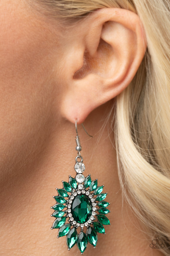 Big Time Twinkle - Green - Earrings - Paparazzi Accessories