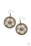 Floral Fortunes - Brass - Earrings - Paparazzi Accessories