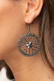 Floral Fortunes - Black Gunmetal - Earrings - Paparazzi Accessories
