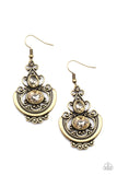 Unlimited Vacation - Brass - Earrings - Paparazzi Accessories