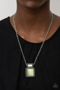 Ethereally Elemental - Green - Cat's Eye - Necklace - Paparazzi Accessories