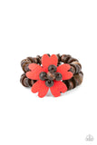Tropical Flavor - Red - Wooden - Stretch Bracelet - Paparazzi Accessories