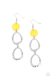 Surfside Shimmer - Yellow - Earrings - Paparazzi Accessories