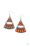 Desert Fiesta - Orange - Fish Hook Earrings - Paparazzi Accessories