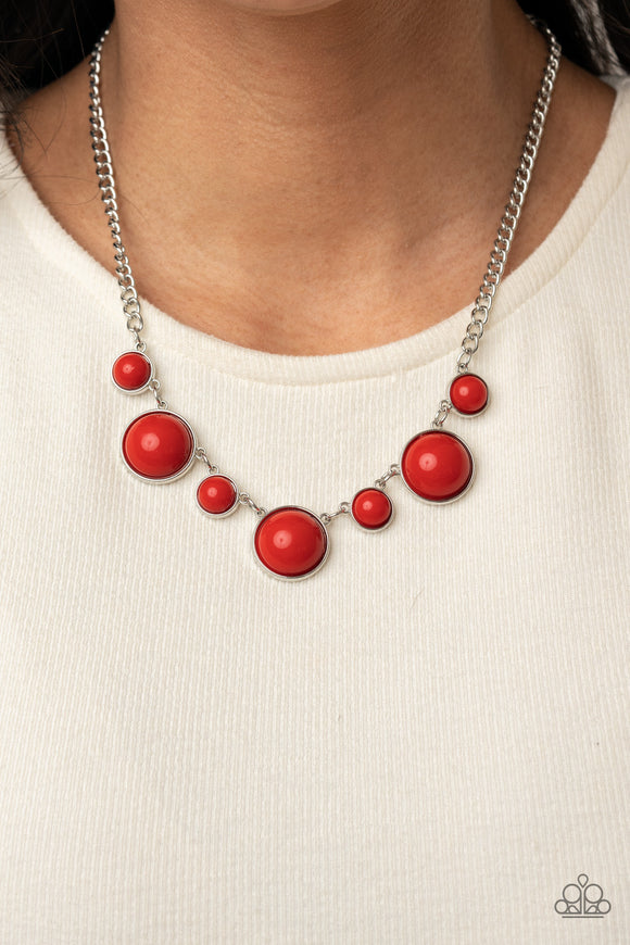 Prismatically POP-tastic - Red - Necklace - Paparazzi Accessories