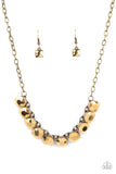 Radiance Squared - Brass - Necklace - Paparazzi Accessories