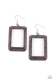 World FRAME-ous - Purple - Earrings - Paparazzi Accessories
