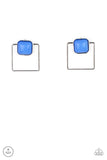 FLAIR and Square - Blue - Jacket Earrings - Paparazzi Accessories