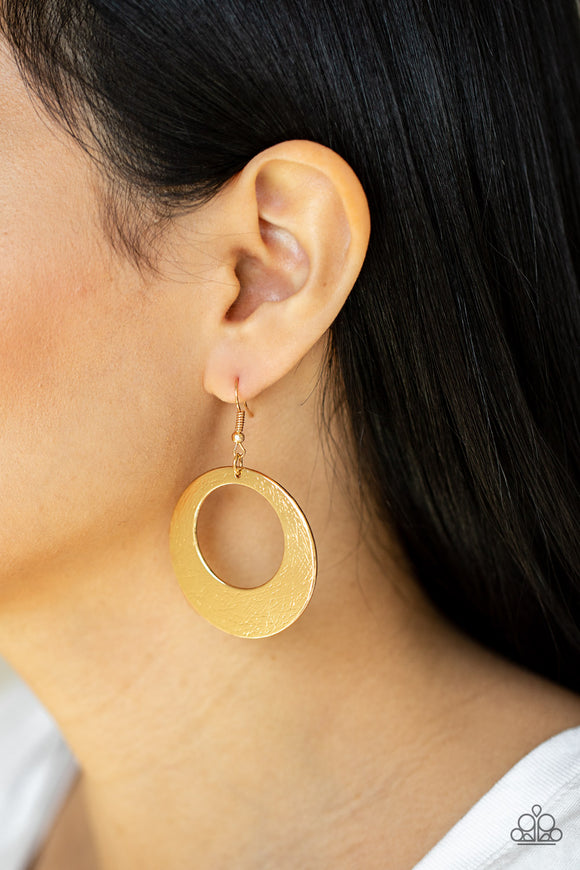 Outer Plains - Gold - Earrings - Paparazzi Accessories
