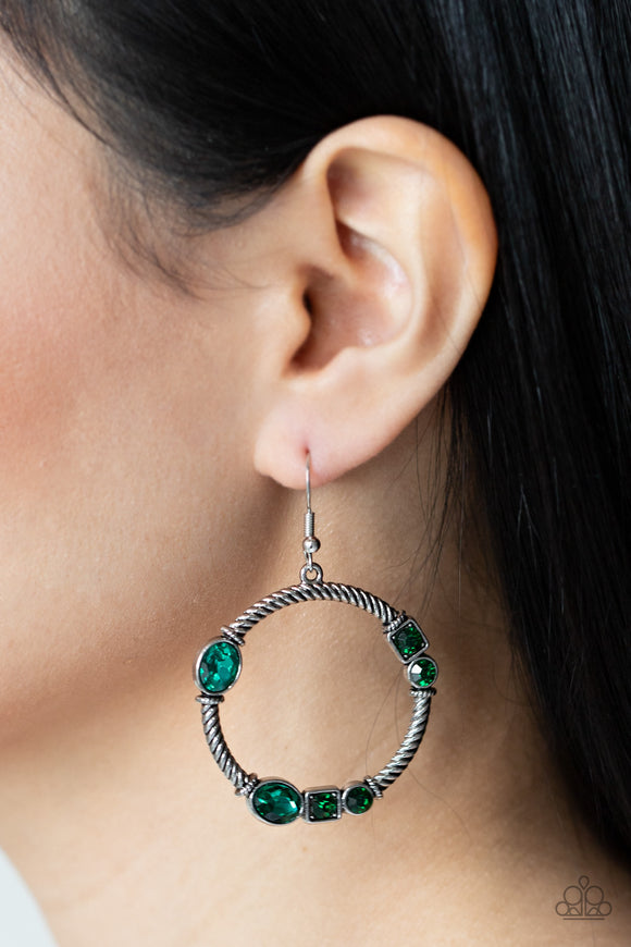 Glamorous Garland - Green - Earrings - Paparazzi Accessories