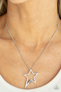 Light Up The Sky - Silver - Hematite - Star - Necklace - Paparazzi Accessories