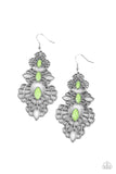 Flamboyant Frills - Green - Earrings - Paparazzi Accessories