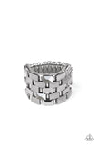 Checkered Couture - Silver - Hematite - Ring - 2021 Convention Exclusive - Paparazzi Accessories