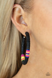 Colorfully Contagious - Black - Hoop Earrings - 2021 Convention Exclusive - Paparazzi Accessories