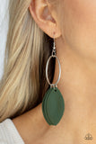 Leafy Laguna - Green - Leaf - Leather - Earrings - Paparazzi Accessories
