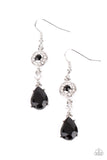 Graceful Glimmer - Black - Rhinestone - Earrings - Paparazzi Accessories