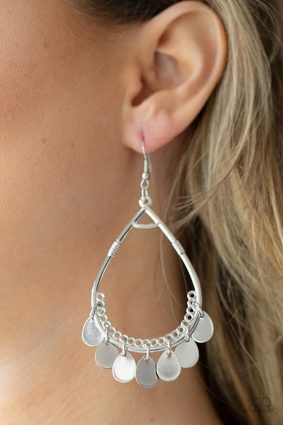 Meet Your Music Maker - Silver - Earrings - Paparazzi Accessories