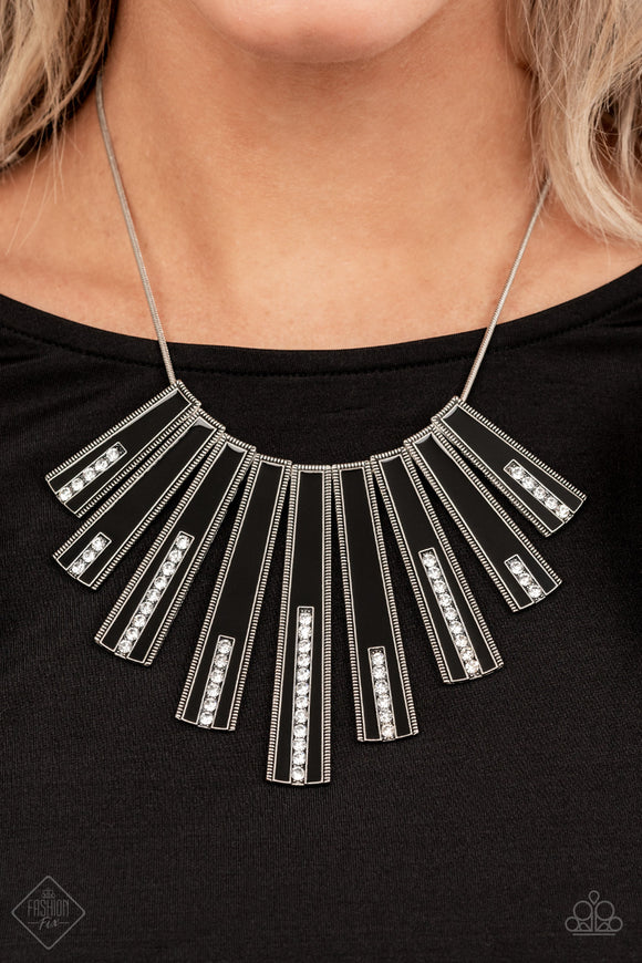 FAN-tastically Deco - Black - Necklace - Fashion Fix Exclusive September 2021 - Paparazzi Accessories
