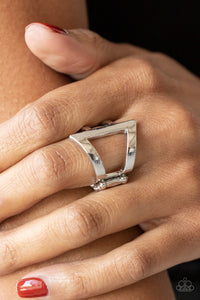 Rebel Edge - Silver - Ring -  Paparazzi Accessories