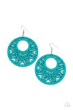 Tropical Reef - Blue - Wooden - Earrings - Paparazzi Accessories