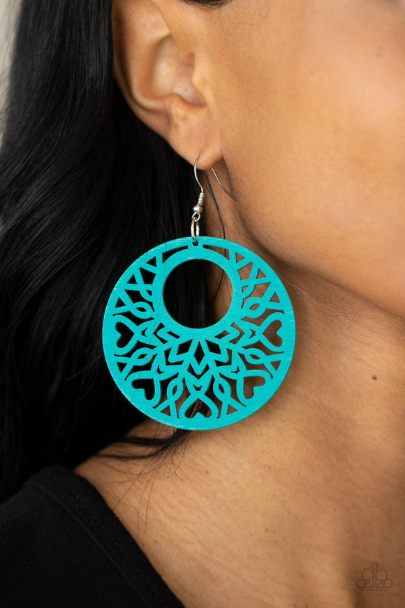 Tropical Reef - Blue - Wooden - Earrings - Paparazzi Accessories