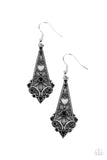 Casablanca Charisma - Black - Rhinestone - Silver - Earrings - Paparazzi Accessories