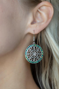 Bollywood Ballroom - Green - Oil Spill - Earrings - Paparazzi Accessories