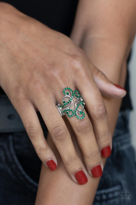 Billowing Beauty - Green - Ring - Paparazzi Accessories