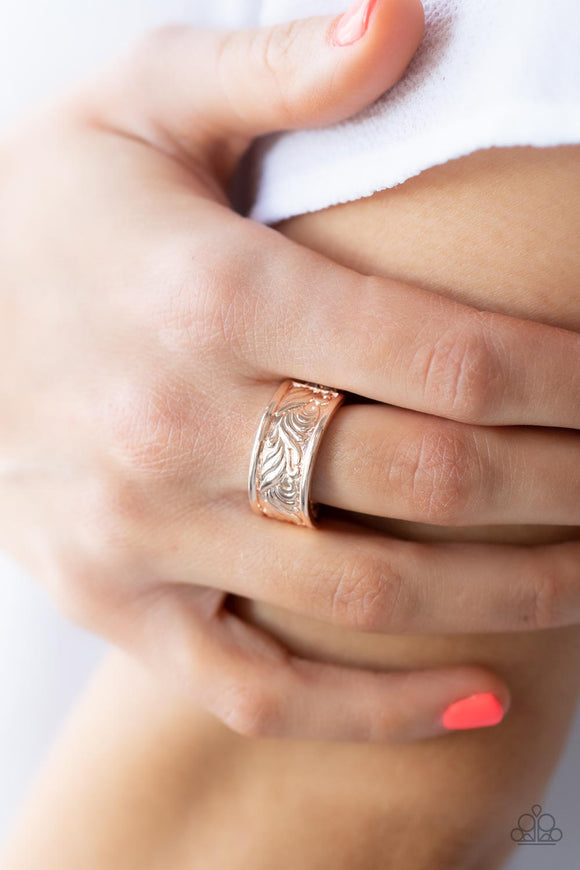 Billowy Bands - Rose Gold - Ring - Paparazzi Accessories