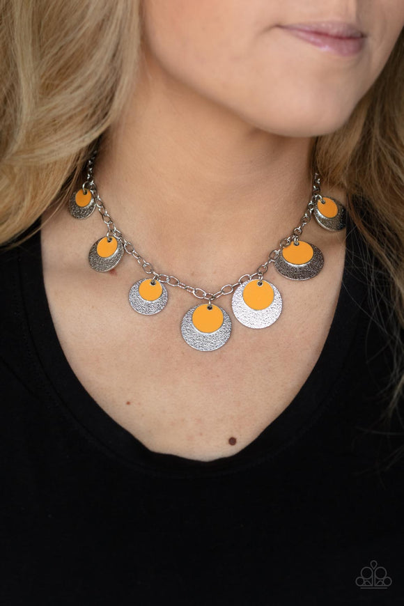 The Cosmos Are Calling - Orange - Necklace - Paparazzi Accessories