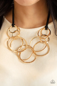 Spiraling Out of COUTURE - Gold - Necklace - 2021 Convention Exclusive - Paparazzi Accessories