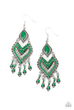 Dearly Debonair - Green- Earrings - 2021 Convention Exclusive - Paparazzi Accessories