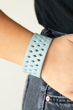 Glamp Champ - Blue - Leather - Snap Bracelet - Paparazzi Accessories