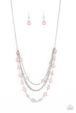 Goddess Getaway - Glossy Goddess - Pink - Necklace and Bracelet Set - Paparazzi Accessories