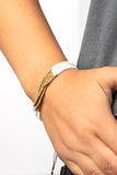 BEAD Bold - White - Brass - Seed Bead - Urban - Bracelet - Paparazzi Accessories