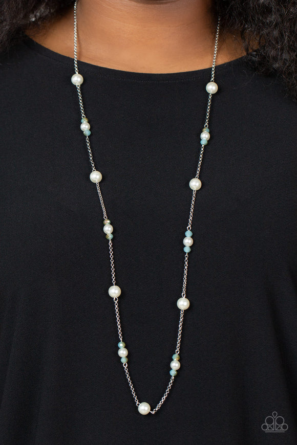 Keep Your Eye on the BALLROOM - Blue - Pearl - Necklace - Paparazzi Accessories