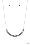 Throwing SHADES - Blue - Rhinestone - Necklace - Paparazzi Accessories