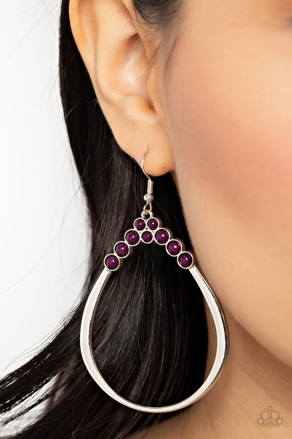 Festive Fervor - Purple - Bead - Earrings - Paparazzi Accessories