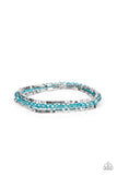 Just a Spritz - Blue - Iridescent - Bead - Stretch Bracelet - Paparazzi Accessories