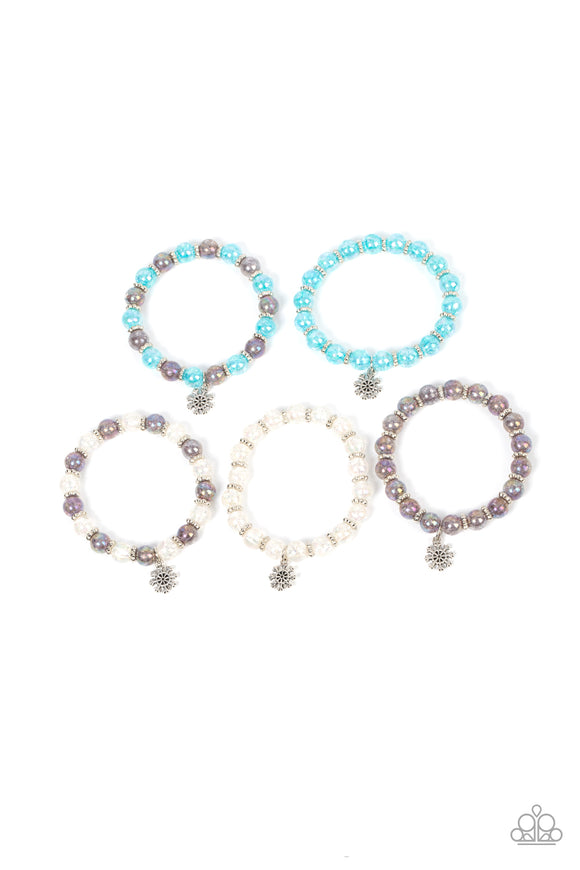 Starlet Shimmer - Iridescent - Snowflake - Bracelets - Set Of 10 - Paparazzi Accessories