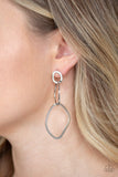 Twisted Trio - Silver - Post Earrings - Paparazzi Accessories