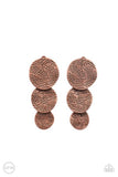 Ancient Antiquity - Copper - Clip-On Earrings - Paparazzi Accessories