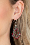 Castle Collection - Red - Rhinestone - Earrings - Paparazzi Accessories