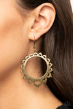 Casually Capricious - Brass - Sunburst - Earrings - Paparazzi Accessories