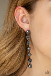 Dazzling Debonair - Black Gunmetal - Hematite - Post Earrings - Paparazzi Accessories