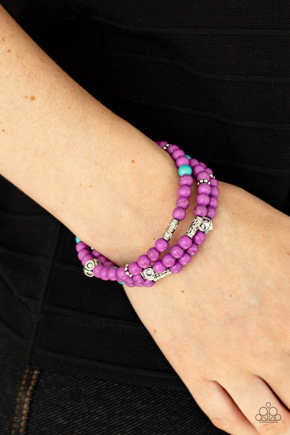 Desert Decorum - Purple - Stone - Clasp Bracelet - Paparazzi Accessories