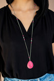 Desert Meadow - Pink - Stone - Necklace - Paparazzi Accessories
